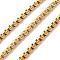 304 Stainless Steel Box Chains, Unwelded, with Spool, Ion Plating(IP) , Real 18K Gold Plated, 2.7x1.6mm