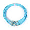 Stainless Steel Wire Necklace Cord DIY Jewelry Making, with Brass Screw Clasp, Pale Turquoise, 17.5 inch