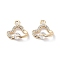 Brass Micro Pave Clear Cubic Zirconia Charms, Cloud Charms, Cadmium Free & Nickel Free & Lead Free, Real 18K Gold Plated, 10x11x3mm, Hole: 1.2mm