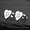 Heart 201 Stainless Steel Stud Earrings, Stainless Steel Color, Letter D, 10x10mm