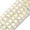 Electroplate Glass Beads Strands, Cube, AB Color, Faceted, Light Yellow, 7x7x7mm, Hole: 1.4mm, about 99pcs/strand, 27.44''(69.7cm)