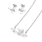 Tarnish Resistant 304 Stainless Steel Jewelry Sets, Stud Earrings and Pendant Necklaces, Bird, Stainless Steel Color, Necklace: 18.9 inch(48cm), Stud Earrings: 5x12x1.2mm, Pin: 0.8mm