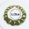 Frosted Acrylic Chunky Twisted Chain Necklacs for Women, with Metal Clasps, Golden, Dark Olive Green, 19.69 inch(50cm)