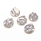 Natural Zebra Jasper Pendants, with Brass Findings, Teardrop, Golden, 42~42.5x32~32.5x2~3mm, Hole: 2mm