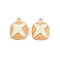 Brass Alloy Pendants, with Enamel, Rack Plating, Golden, Bread, 16x13x6.5mm, Hole: 1.5mm