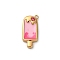 304 Stainless Steel Pendants, Popsicles, with Enamel and Rhinestones, Real 18K Gold Plated, 14.5x7x2mm, Hole: 0.8mm