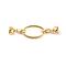 Brass Fold Over Clasps, Cadmium Free & Nickel Free & Lead Free, Oval, Real 18K Gold Plated, 43.5mm, Hole: 5.5mm