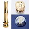 Golden Tone Brass Wax Seal Stamp Head with Bamboo Stick Shaped Handle, for Greeting Card Making, Letter E, 74.5x15mm