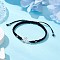 Braided Nylon Cord Adjustable Bracelets, 201 Stainless Steel Laser Cut Connector Charms with 304 Stainless Steel Beads Link Bracelets for Women, Triangle, Inner Diameter: 2-1/4~3-1/4inch(5.85~8.3cm)