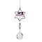 K9 Crystal Glass Big Pendant Decorations, Hanging Sun Catchers, with Amethyst Chip Beads, Star with Tree of Life, Indigo, 37cm