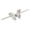 Alloy Hair Sticks, Butterfly, Hair Accessories for Women, Antique Silver, 150x54x67mm