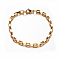 304 Stainless Steel Box Chain Bracelets, with Lobster Claw Clasps, Golden, 8-1/2 inch(215mm), 6~7x4x2mm