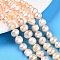 Natural Cultured Freshwater Pearl Beads Strands, Two Sides Polished, PeachPuff, 7~10x7~11x5~8mm, Hole: 0.6mm, about 40~42pcs/strand, 13.58~14.17 inch(34.5~36cm)
