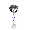 Big Pendant Decorations, Hanging Sun Catchers, with Lapis Lazuli Beads and K9 Crystal Glass, Heart with Tree of Life, 355mm