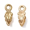 Ion Plating(IP) 304 Stainless Steel Ice Pick Pinch Bails, Leaf, Real 18K Gold Plated, 10.5x4mm, Hole: 1.2mm, Pin: 0.8mm