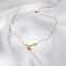 Stainless Steel Heart Pendant Necklaces for Women's Daily Wear, Real 18K Gold Plated, 16.54 inch(42cm)
