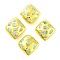 Rack Plating Brass with Natural Larimar Beads, Long-Lasting Plated, Rhombus, Golden, 28x24x14mm, Hole: 1.2mm