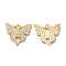 Alloy Rhinestone Pendants, Butterfly Charms, Golden, 19x22x2mm, Hole: 1.5mm