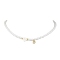 Brass Micro Pave Grade AAA Cubic Zirconia Letter Pendant Necklaces, Heart & Round Baking Painted Pearlized Glass Pearl Beaded Necklaces for Women, Letter D, 15.20 inch(38.6cm)