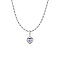 925 Sterling Silver Pave Cubic Zirconia Birthstone Heart Pendant Necklaces for Women, Silver Color Plated, Clear, 15.75 inch(40cm)