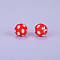 Printed Round Silicone Focal Beads, Red, 15x15mm, Hole: 2mm