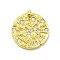 Rack Plating Brass Micro Pave Cubic Zirconia Pendants, with Jump Ring, Lead Free & Cadmium Free, Long-Lasting Plated, Real 18K Gold Plated, Round, 21.5x3mm, Hole: 3mm