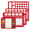BENECREAT 4 Styles Red Felt Beading Mat, Hard Back Bead Tray with Grids DIY Beading Bead Pads, Bead Design Boards for Art Crafts Jewelry Making Beading Supplies, 6mm Thick