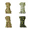 4 Bundles 4 Colors Hemp Rope with Polyester Green Leaf, for Birthday, Classroom Decor, Wedding Home Garden, Mixed Color, 1.3cm, 10m/bundle, 1bundle/color