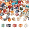100Pcs 5 Colors Natural Dyed Shell Charms, with Golden Tone Brass Loops, Irregular Shapes, Mixed Color, 13~14x7~13x5~10.5mm, Hole: 3~3.5mm, 20pcs/color