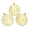 Rack Plating Brass Pendants, Long-Lasting Plated, Lead Free & Cadmium Free, Flat Round Charm, Real 18K Gold Plated, 30.5x27.5x1.5mm, Hole: 4x3.5mm