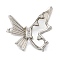 Brass Micro Pave Clear Cubic Zirconia with Natural Shell Fold Over Clasps, Cadmium Free & Nickel Free & Lead Free, Butterfly, Platinum, 19x21x10mm, Hole: 1.2mm