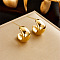 Geometric Hollow Crescent Stainless Steel Earrings, Minimalist Fashion Jewelry Studs