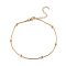 304 Stainless Steel Round Snake Chain Anklets, with Round Beads and Lobster Claw Clasps, Golden, 9-1/2 inch(24cm)