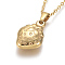 304 Stainless Steel Pendant Necklaces, with Cable Chains and Lobster Claw Clasps, Strawberry, Imitation Food, Golden, 17.6 inch(44.8cm), 1.5mm