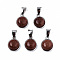Synthetic Goldstone Pendants, with Platinum Tone Brass Settings and Platinum Tone Iron Snap on Bails, Half Round/Dome, 15.5x12x6mm, Hole: 5x7mm