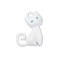 Alloy Enamel with Baking Painted Pendants, Cat, White, 20x15x4mm, Hole: 1.8mm