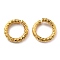 304 Stainless Steel Open Jump Rings, Textured Ring, Real 24K Gold Plated, 7 Gauge, 12x2mm, Inner Diameter: 8mm