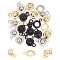 18 Sets 3 Colors 201 Stainless Steel Snap Clasps, Platinum & Golden, 15~15.5x9x5mm, Hole: 1.5~1.8mm, 6 sets/color
