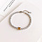 304 Stainless Steel Micro Pave Cubic Zirconia Link Chain Bracelets for Women, Rectangle, Orange, 6-1/2 inch(16.5cm)