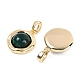 Синтетические малахитовые плоские круглые подвески KK-U043-42G-C-2