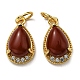Подвески-капли из натуральных смешанных камней KK-D026-34G-2