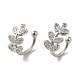 Серьги-каффы из латуни с микропаве из кубического циркония EJEW-R162-46P-1