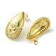 Серьги-гвоздики из латуни с цирконием EJEW-K267-07G-2