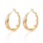 Серьги-кольца из латуни EJEW-T047-100G