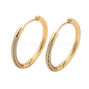 Серьга-кольцо из латуни с микропаве из кубического циркония EJEW-C057-04G