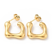 Квадратные серьги-гвоздики EJEW-G293-08G