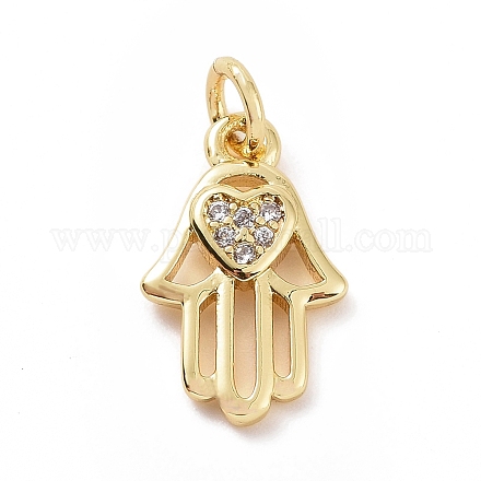 Подвески на ладони из латуни с микропаве из кубического циркония KK-C012-08G-1