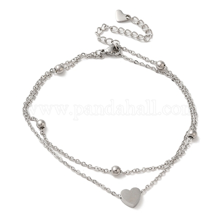 Браслеты из 2-рядной цепочки из нержавеющей стали 304 BJEW-L673-024P-1