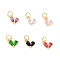 Rack Plating Brass Cubic Zirconia Charms, with Jump Ring, Cadmium Free & Lead Free, Real 18K Gold Plated, Heart, Mixed Color, 8x7x3mm, Jump Ring: 5x1mm,  3.5mm Inner Diameter