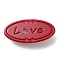 Oval with Word Love Resin Alligator Hair Clips, with Iron Findings, Hair Accessories for Girls, Brown, 23x46x11mm